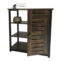 Wandkast dressoir sidetable Stoer - industrieel vintage - zwart metaal bruin hout - thumbnail