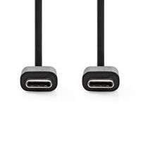 Nedis USB-Kabel | USB 2.0 | USB-C Male | USB-C Male | 60 W | 480 Mbps | Vernikkeld | 1.00 m | Rond | PVC | Zwart | Label - CCGL60700BK10