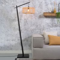 GOOD&MOJO Vloerlamp 'Bhutan' Small, Bamboe, kleur Naturel/Zwart GOOD&MOJO Vloerlamp 'Bhutan' Small, Bamboe, kleur Naturel/Zwart