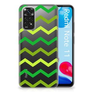 Xiaomi Redmi 10 | Redmi Note 11 4G TPU bumper Zigzag Groen