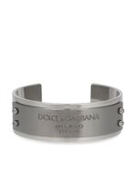 Dolce & Gabbana bracelet torque à logo gravé - Argent - thumbnail