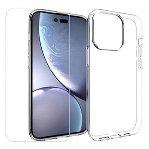 Saii 2-in-1 iPhone 14 Pro TPU-hoesje en schermbeschermer van gehard glas