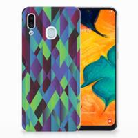Samsung Galaxy A30 | TPU Hoesje | Abstract Green Blue