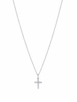 David Yurman collier Cable Collectibles Cross en or blanc 18ct serti de diamants - Argent