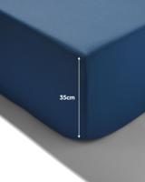 HEMA Boxspring hoeslaken 90x200cm zacht katoen blauw (blauw)