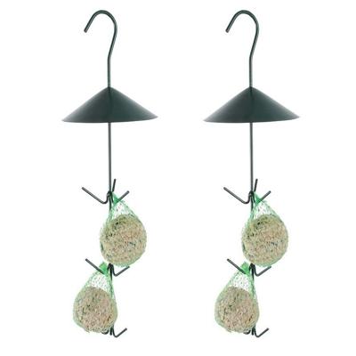 Best for Birds Vogelvoederplek - 2x - vetbollen houder - 44 cm - hangend - metaal