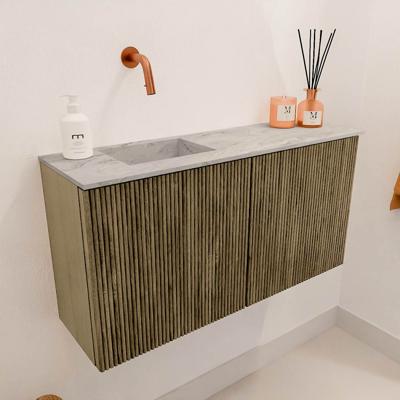 Toiletmeubel Mondiaz Joya Dlux | 80 cm | Meubelkleur Dusk | Faye wastafel Glace Wasbak Links | Zonder kraangat(en)