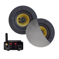 Bluetooth-Audio Versterker Aquasound Airplay + DLNA 50W Inclusief Speakerset Aquasound Rumba 120 mm Mat Chroom Aquasound