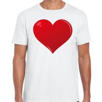 Rode Hartjes cadeau t-shirt - wit - voor heren - katoen