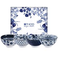 Tokyo Design Studio - Flora Japonica - Rijstkommen set - Set van 4 stuks - 12 x 6.3cm 300ml
