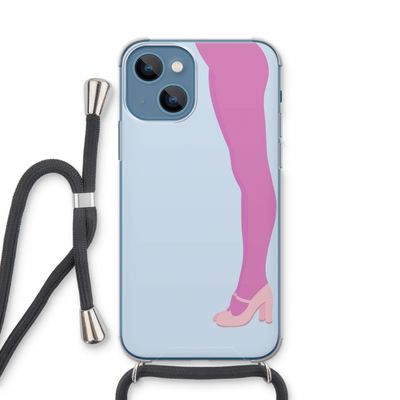 Pink panty: iPhone 13 mini Transparant Hoesje met koord