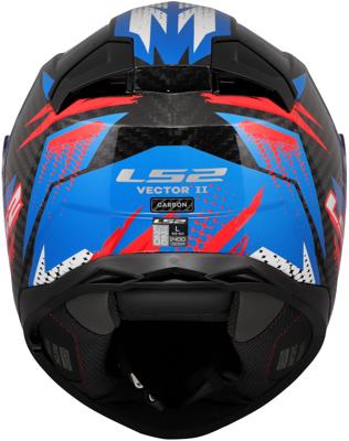 LS2 integraalhelm "ff811 vector ii carbon tantic". helmet ff811 vector ii tantic xl blue/red