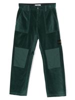 Stone Island Junior pantalon droit en velours côtelé - Vert - thumbnail