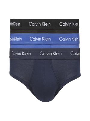 Calvin Klein - 3p Hip Brief - Cotton Stretch - 4KU, Maat:S
