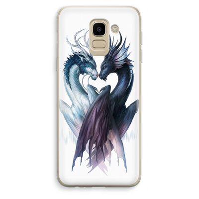 Yin Yang Dragons: Samsung Galaxy J6 (2018) Transparant Hoesje