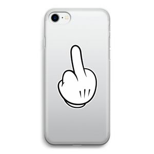 Middle finger white: iPhone SE 2020 Transparant Hoesje