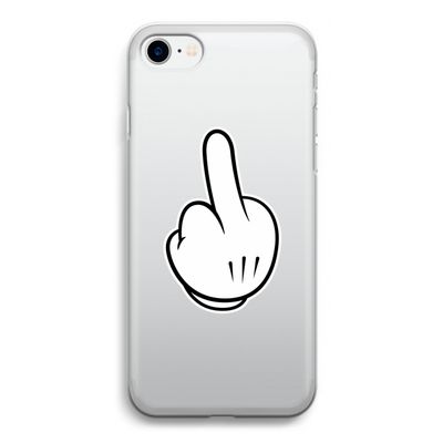 Middle finger white: iPhone SE 2020 Transparant Hoesje