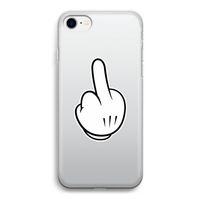 Middle finger white: iPhone SE 2020 Transparant Hoesje