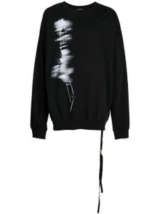 Ann Demeulemeester sweat en coton à imprimé graphique - Noir