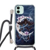 Vleermuizen Maan: iPhone 11 Transparant Hoesje met koord