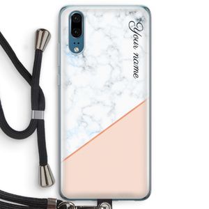 Marmer in stijl: Huawei P20 Transparant Hoesje met koord