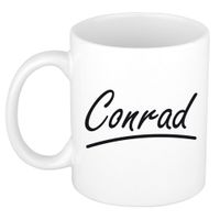 Conrad voornaam kado beker / mok sierlijke letters - gepersonaliseerde mok met naam   - - thumbnail