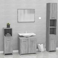 Badkamermeubelset bewerkt hout grijs sonoma eikenkleurig Badkamermeubelset bewerkt hout grijs sonoma eikenkleurig