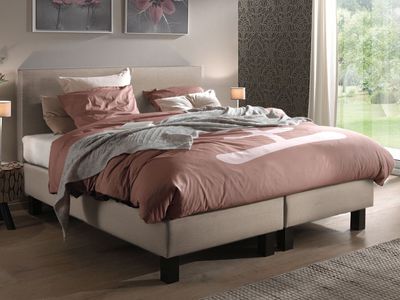 Boxspring SHADOW 160x200 cm stof crème met matras Boxspring SHADOW 160x200 cm stof crème met matras