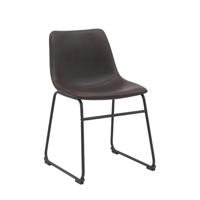 LABEL51 Eetkamerstoel Risto - Donkerbruin - PU-Leder - Black Frame LABEL51 Eetkamerstoel Risto - Donkerbruin - PU-Leder - Black Frame