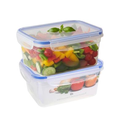 Vershoudbakje - 2x - 1100 ml - transparant - kunststof - 18,8 x 13 x 8,7 cm - Luchtdicht afgesloten