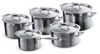 Le Creuset Pannenset Magnetik - TriPly RVS - Inductie - 4 Kookpannen + Steelpan - inclusief deksels - 5 Delig