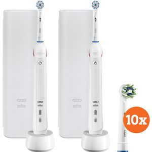 Oral-B PRO 2 2500 Duo Pack wit + Cross Action opzetborstels (10 stuks)