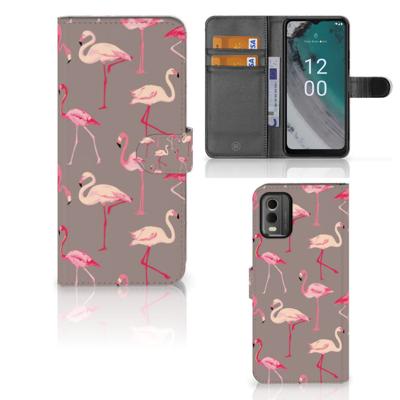 Nokia C32 | Telefoonhoesje | Met pasjeshouder | Flamingo