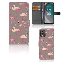 Nokia C32 | Telefoonhoesje | Met pasjeshouder | Flamingo