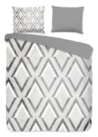 Good Morning Dekbedovertrek "grafische print" - Grijs - (200x200/220 cm) - Katoen