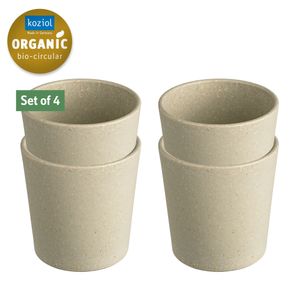 Koziol Bio-Circulair - Connect Beker 190 ml Set van 4 Stuks - Gerecycled Zonnebloemolie - Bruin