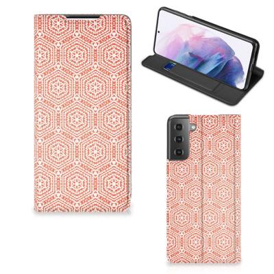 Samsung Galaxy S21 Plus | Hoesje met Magneet | Pattern Orange