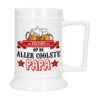 Cadeau Bierpul voor papa - rood - proost - keramiek - 530 ml - Vaderdag - thumbnail