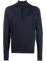 John Smedley pull Barrow zippé - Bleu - thumbnail