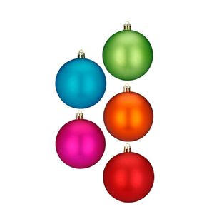 Inge Christmas Kleine kerstballen van kunststof - 26x - gekleurd- 4 cm   -
