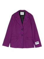 MSGM Kids blazer à patch logo - Violet