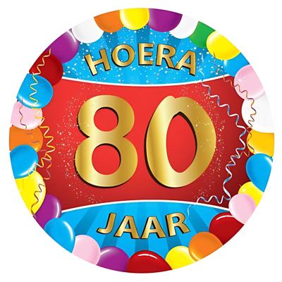 Bierviltjes 80 jaar - 25x stuks - multicolor - verjaardag/feest - feestartikelen