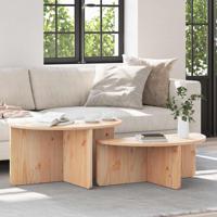 Salontafel 2 pcs Naturel 79 x 39.5 x 40 cm Massief grenenhout