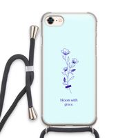 Bloom with grace: iPhone 8 Transparant Hoesje met koord