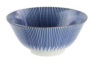 Blauw/Witte Kom - Gemengde Patronen - 14.8 x 6.8cm 500ml