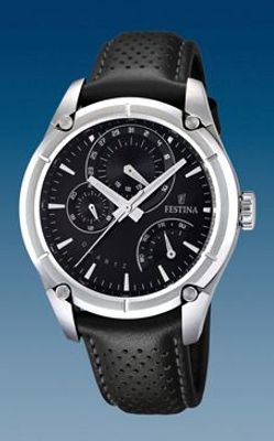 Horlogeband Festina F16767-4 / F16767-5 Leder Zwart 21mm