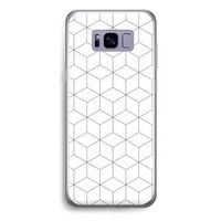 Zwart-witte kubussen: Samsung Galaxy S8 Plus Transparant Hoesje