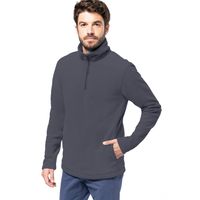 Fleece trui - donkergrijs - warme sweater - voor heren - polyester 2XL  - - thumbnail