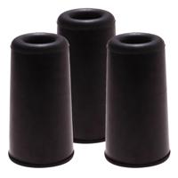 Benson Deurbuffers / deurstoppers - 3x - zwart - rubber - 75 x 40 mm - deurstop