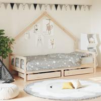 Kinderbedframe met lades 90x190 cm massief grenenhout